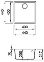 Chiuvetă de bucătărie Elleci Quadra Undermount 102 Cemento (LGQ10248BSO) imaginea #2 — magazin online Desire.md