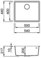 Кухонная мойка Elleci Quadra Undermount 105 Cemento (LGQ10568BSO) фото №2 — интернет-магазин Desire.md