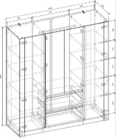 Шкаф Magnusplus Combo 1800х2000х600 Gray Graphite/Oak Evoke Coast фото №2 — интернет-магазин Desire.md