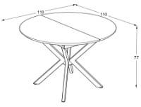 Обеденный стол Magnusplus Dobok 110x110/145 Sonata High Gloss фото №2 — интернет-магазин Desire.md