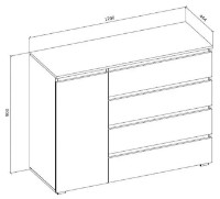 Comodă Magnusplus Grand 1200 1D4S White imaginea #2 — magazin online Desire.md