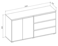 Comodă Magnusplus Grand 1600 2D3S Graphite/White imaginea #2 — magazin online Desire.md