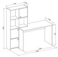 Masa de birou Magnusplus Larry Hraphite Gray/Craft Oak White imaginea #2 — magazin online Desire.md