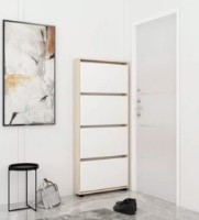 Rafturi pentru pantofi Mobildor-Lux Leo Slim 100x16x164 Oak Sonoma/White (00012972)