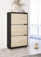 Rafturi pentru pantofi Mobildor-Lux Leo Slim 70x16x125 Anthracite/Oak Sonoma (00013591)