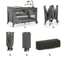 Pătuț pliabil Kinderkraft Joy2 Dark Grey (KLJOY02DGR000AC) imaginea #3 — magazin online Desire.md