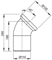 Отвод для унитаза Alcaplast A90-45 D110 (2205) фото №2 — интернет-магазин Desire.md
