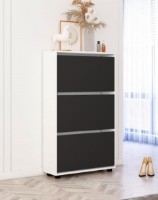 Rafturi pentru pantofi Mobildor-Lux Leo Slim 90x16x125 White/Anthracite (00013633)