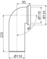 Отвод для унитаза Alcaplast A90-90 D110 (2206) фото №2 — интернет-магазин Desire.md