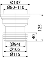 Отвод для унитаза Alcaplast A991 D110 (81154) фото №2 — интернет-магазин Desire.md