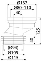 Отвод для унитаза Alcaplast A991-40 D110 (81156) фото №2 — интернет-магазин Desire.md