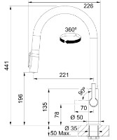 Baterie bucătărie Franke Maris Clear Water Dus Dekor Steel (120.0736.604) imaginea #2 — magazin online Desire.md