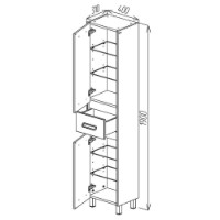 Dulap baie Bayro Montana 400x1900 (120831) imaginea #6 — magazin online Desire.md