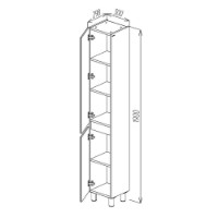 Dulap baie Bayro Urbano Pro 300x1900 (122498) imaginea #4 — magazin online Desire.md