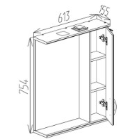 Dulap cu oglindă Bayro Allure 600x750 R (121118) imaginea #4 — magazin online Desire.md