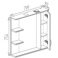 Dulap cu oglindă Bayro Allure 800x750 R (121120) imaginea #4 — magazin online Desire.md