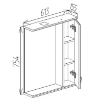 Dulap cu oglindă Bayro Dalas 600x750 R (122481) imaginea #6 — magazin online Desire.md