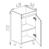 Dulap pentru lavoar Bayro Allure Neon 450 (121111) imaginea #5 — magazin online Desire.md