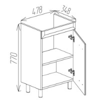 Dulap pentru lavoar Bayro Allure Neon 500 (121112) imaginea #3 — magazin online Desire.md