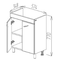 Dulap pentru lavoar Bayro Dalas Neon 600 (122478) imaginea #4 — magazin online Desire.md