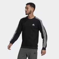 Hanorac pentru bărbați Adidas Sweater Essentials Fleece 3S Black/White, s.S imaginea #2 — magazin online Desire.md