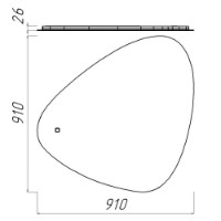 Oglindă baie Bayro Fussion 900x900 Led Touch (118988) imaginea #2 — magazin online Desire.md