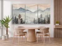 Pictură ArtDesign Misty mountain forest 148x72cm (F-10239)