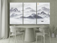 Pictură ArtDesign Mountains in the fog 148x72cm (F-10237)