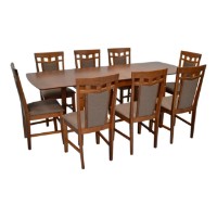 Set masă și scaune Evelin HV-27V Burnish Oak + 8 Deepa R Burnish Oak/Ekea-12