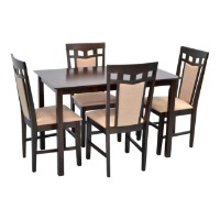 Set masă și scaune Evelin HV-27V Chocolate + 4 Deepa R Chocolate/NV-3WP
