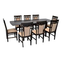 Set masă și scaune Evelin HV-27V Chocolate + 8 Deepa R Chocolate/NV-3WP