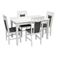 Комплект для столовой Evelin HV-27V White + 4 Deepa R White/NV-10WP Grey