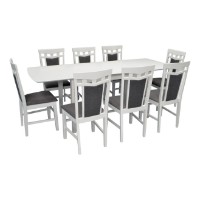 Set masă și scaune Evelin HV-27V White + 8 Deppa R White/NV-10WP Grey