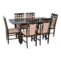 Set masă și scaune Evelin HV-29V Chocolate + 6 Deepa R Chocolate/NV-3WP