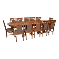 Set masă și scaune Evelin HV-33V Burnish + 12 Deepa R Burnish/Ekea-12