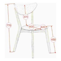 Комплект для столовой Evelin Raffles Round White/Bella Beech + 4 Cameroon White/Bella Beech фото №4 — интернет-магазин Desire.md