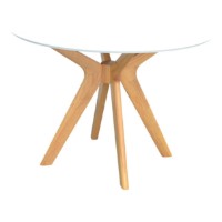 Комплект для столовой Evelin Raffles Round White/Bella Beech + 4 LC-021 White фото №2 — интернет-магазин Desire.md