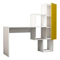 Masa de birou Trendy Acelya White/Yellow 145x141x45cm GTR001018 imaginea #5 — magazin online Desire.md