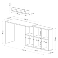 Masa de birou Trendy Blake 74x145x45cm GTR000997 imaginea #3 — magazin online Desire.md