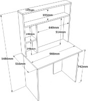 Masa de birou Trendy BR2-AW Pine Atlantic/White 90x148x51cm GTR001071 imaginea #2 — magazin online Desire.md