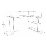 Masa de birou Trendy Cayko White 130x50x73.8cm GTR001099 imaginea #2 — magazin online Desire.md