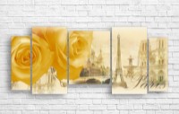 Pictură ArtDesign Paris and yellow roses 160x68cm (R-10058)
