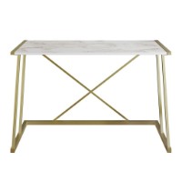 Masa de birou Trendy Anemon White/Gold 120x75x60cm GTR005728 imaginea #4 — magazin online Desire.md
