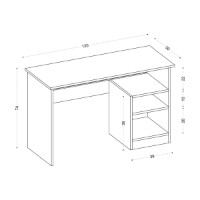 Masa de birou Trendy Bahar White 120x74x50cm GTR005699 imaginea #5 — magazin online Desire.md