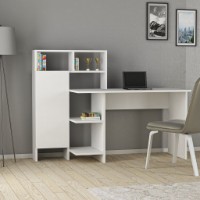 Masa de birou Trendy Bugra White 136x112x60cm GTR005715 imaginea #4 — magazin online Desire.md