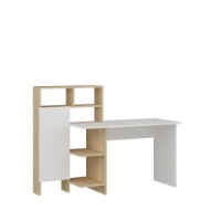 Masa de birou Trendy Bugra White/Oak 136x112x60cm GTR005716 imaginea #3 — magazin online Desire.md