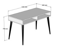 Письменный стол Trendy Cisto White 120x75x60cm GTR005734 фото №5 — интернет-магазин Desire.md