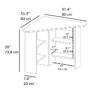 Masa de birou Trendy Corner Walnut 80x74x80cm GTR005745 imaginea #5 — magazin online Desire.md