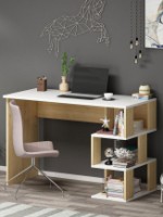 Masa de birou Trendy Dardanos White/Oak Sapphire 110x50x73.8cm GTR001095 imaginea #4 — magazin online Desire.md