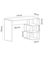 Masa de birou Trendy Dardanos White/Oak Sapphire 110x50x73.8cm GTR001095 imaginea #5 — magazin online Desire.md